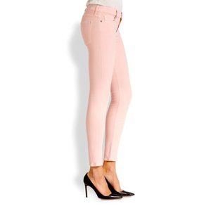 7 For All Mankind Mid Rise Pink Skinny Jeans size 28